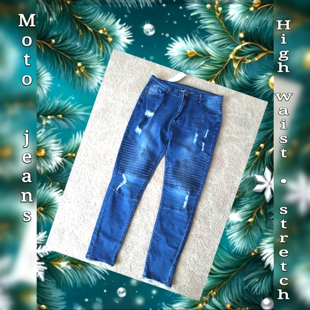 Jeans MOTO JEAN High Waist Raw Hem XL
